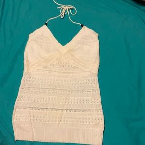 DKNY JEANS white knitted summer top
